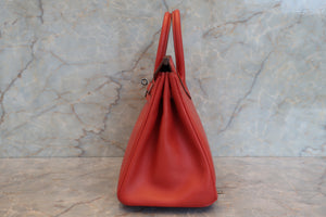 HERMES／エルメス バーキン25 タデラクト サンギーヌ □R刻印 ハンドバッグ 700090204