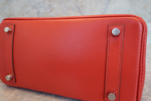 HERMES／エルメス バーキン25 タデラクト サンギーヌ □R刻印 ハンドバッグ 700090204