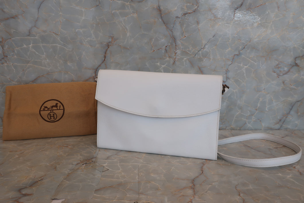 HERMES Shoulder bag Gulliver leather White 〇K刻印 Shoulder bag 500080068