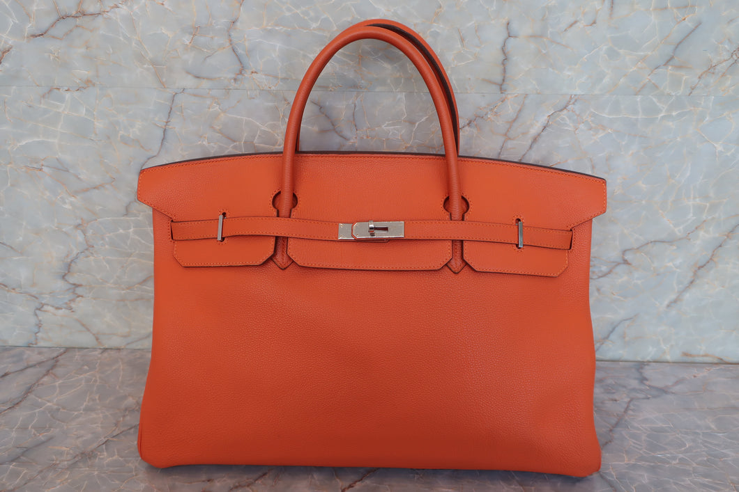 HERMES BIRKIN 45 Togo leather Orange □F刻印 Hand bag 600080128