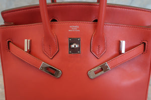 HERMES／エルメス バーキン25 タデラクト サンギーヌ □R刻印 ハンドバッグ 700090204