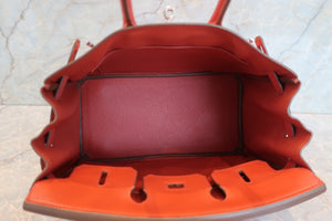 HERMES／エルメス バーキン25 タデラクト サンギーヌ □R刻印 ハンドバッグ 700090204