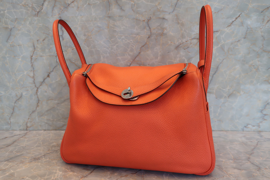 HERMES／エルメス リンディ34 トリヨンクレマンス オレンジポピー T刻印 ショルダーバッグ 700090196