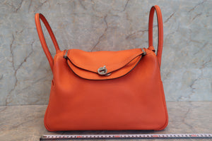 HERMES／エルメス リンディ34 トリヨンクレマンス オレンジポピー T刻印 ショルダーバッグ 700090196