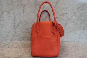 HERMES／エルメス リンディ34 トリヨンクレマンス オレンジポピー T刻印 ショルダーバッグ 700090196