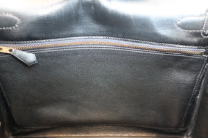 HERMES／エルメス ケリー28 ボックスカーフ ブラック 〇F刻印 ハンドバッグ 700080112