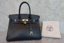 画像をギャラリービューアに読み込む, HERMES／エルメス バーキン30 アルデンヌ ブラック □B刻印 ハンドバッグ 800060147
