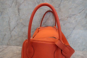 HERMES／エルメス リンディ34 トリヨンクレマンス オレンジポピー T刻印 ショルダーバッグ 700090196