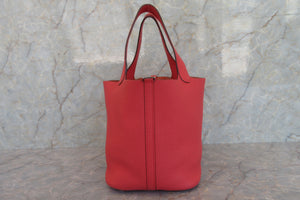 HERMES／エルメス ピコタンロックＭＭ トリヨンクレマンス ブーゲンビリア □N刻印 ハンドバッグ 700040216