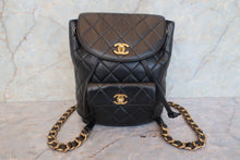 画像をギャラリービューアに読み込む, CHANEL/シャネル マトラッセチェーンリュック ラムスキン ブラック/ゴールド金具 リュック 800010143
