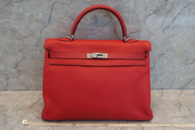 将图片加载到图库查看器，HERMES KELLY 35 Clemence leather Rouge garance □I刻印 Shoulder bag 600090236
