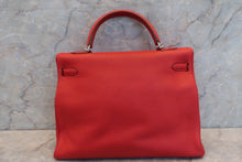 将图片加载到图库查看器，HERMES KELLY 35 Clemence leather Rouge garance □I刻印 Shoulder bag 600090236
