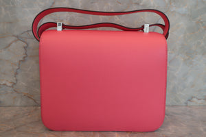 HERMES／エルメス コンスタンス3 24 ヴォーエプソン ローズアザレ D刻印 ショルダーバッグ 700090218