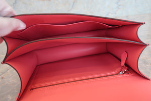 HERMES／エルメス コンスタンス3 24 ヴォーエプソン ローズアザレ D刻印 ショルダーバッグ 700090218
