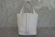 Load image into Gallery viewer, HERMES PICOTIN LOCK MM Clemence leather White Y Engraving Hand bag 700020048
