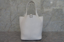 Load image into Gallery viewer, HERMES PICOTIN LOCK MM Clemence leather White Y Engraving Hand bag 700020048
