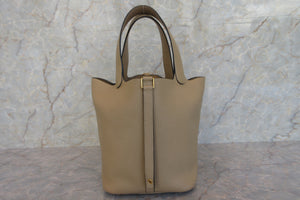 HERMES PICOTIN LOCK MM Clemence leather Trench Y Engraving Hand bag 700020070