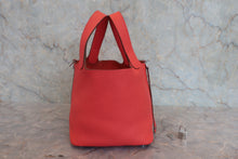 将图片加载到图库查看器，HERMES PICOTIN LOCK PM Clemence leather Rouge pivoine □R刻印 Hand bag 800040023
