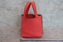 将图片加载到图库查看器，HERMES PICOTIN LOCK PM Clemence leather Rouge pivoine □R刻印 Hand bag 800040023

