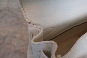 HERMES／エルメス ケリー28 トリヨンクレマンス ホワイト □I刻印 ショルダーバッグ 700080133