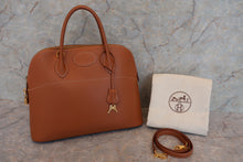 将图片加载到图库查看器，HERMES BOLIDE 35 Graine Couchevel leather Gold □C刻印 Shoulder bag 600120245
