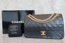 Load image into Gallery viewer, CHANEL Matelasse double flap double chain shoulder bag Lambskin Black/Gold hadware Shoulder bag 600060007
