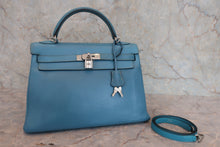 画像をギャラリービューアに読み込む, HERMES／エルメス ケリー32 トリヨンクレマンス ブルージーン □H刻印 ショルダーバッグ 800030032

