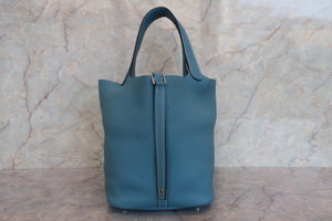 HERMES／エルメス ピコタンロックＭＭ トリヨンクレマンス ブルージーン W刻印 ハンドバッグ 700080176