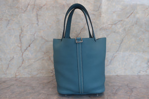 HERMES／エルメス ピコタンロックＭＭ トリヨンクレマンス ブルージーン W刻印 ハンドバッグ 700080176