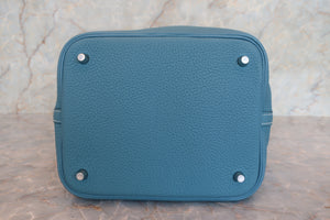 HERMES／エルメス ピコタンロックＭＭ トリヨンクレマンス ブルージーン W刻印 ハンドバッグ 700080176