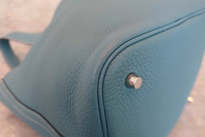 HERMES／エルメス ピコタンロックＭＭ トリヨンクレマンス ブルージーン W刻印 ハンドバッグ 700080176