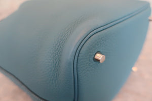 HERMES／エルメス ピコタンロックＭＭ トリヨンクレマンス ブルージーン W刻印 ハンドバッグ 700080176