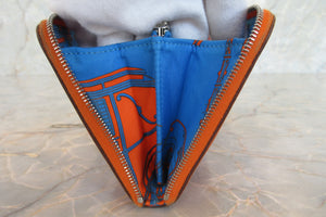 HERMES／エルメス アザップロング シルクイン ヴォーエプソン/シルク オレンジポピー X刻印 財布 700030244