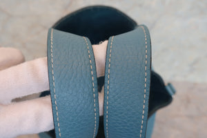 HERMES／エルメス ピコタンロックＭＭ トリヨンクレマンス ブルージーン W刻印 ハンドバッグ 700080176