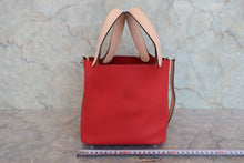 将图片加载到图库查看器，HERMES PICOTIN LOCK TOUCH PM Clemence leather/Swift leather Rouge tomate/Rose eglantine X刻印 Hand bag 800070089
