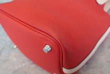 将图片加载到图库查看器，HERMES PICOTIN LOCK TOUCH PM Clemence leather/Swift leather Rouge tomate/Rose eglantine X刻印 Hand bag 800070089
