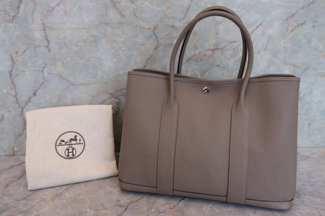 HERMES／エルメス ガーデンパーティPM カントリー グリスアスファルト C刻印 トートバッグ 700090230