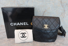 將圖片載入圖庫檢視器 CHANEL/シャネル ビコローレウエストバッグ ラムスキン ブラック/ゴールド金具 ウエストバッグ 600070080
