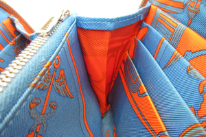 HERMES／エルメス アザップロング シルクイン ヴォーエプソン/シルク オレンジポピー X刻印 財布 700030244
