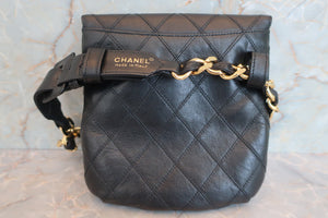 CHANEL/シャネル ビコローレウエストバッグ ラムスキン ブラック/ゴールド金具 ウエストバッグ 600070080