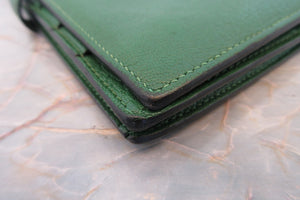 HERMES／エルメス ベアンスフレ シェーブル グリーン □N刻印 財布 700030113