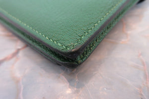 HERMES／エルメス ベアンスフレ シェーブル グリーン □N刻印 財布 700030113
