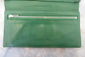 HERMES／エルメス ベアンスフレ シェーブル グリーン □N刻印 財布 700030113