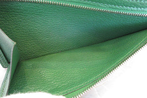 HERMES／エルメス ベアンスフレ シェーブル グリーン □N刻印 財布 700030113