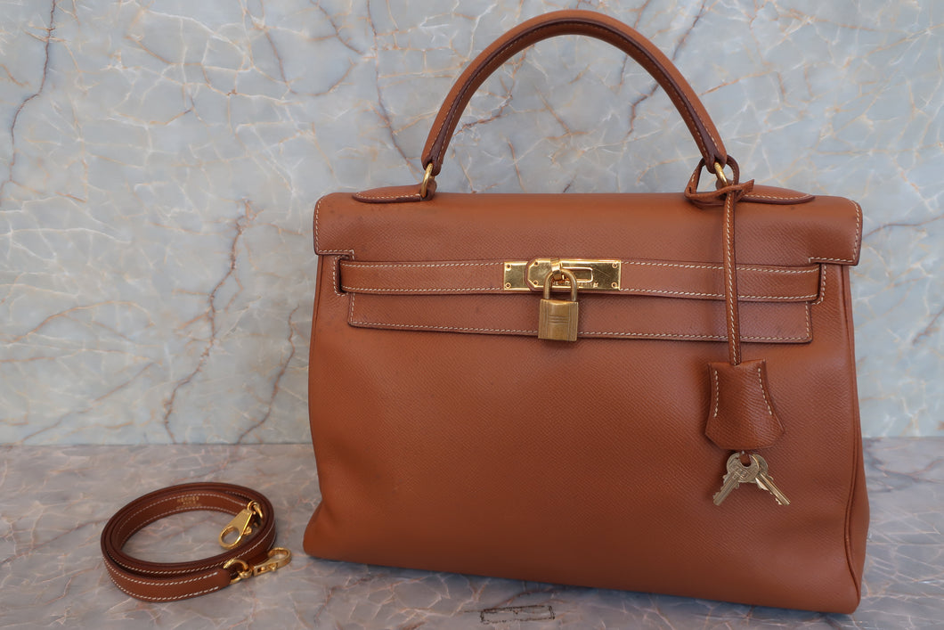 HERMES KELLY 32 Graine Couchevel leather Gold 〇Z刻印 Shoulder bag 600080131