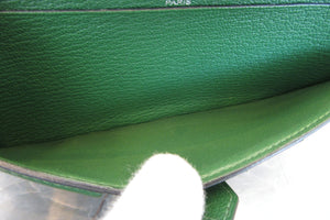 HERMES／エルメス ベアンスフレ シェーブル グリーン □N刻印 財布 700030113