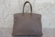 Load image into Gallery viewer, HERMES BIRKIN 35 Clemence leather Etain □P Engraving Hand bag 700010148
