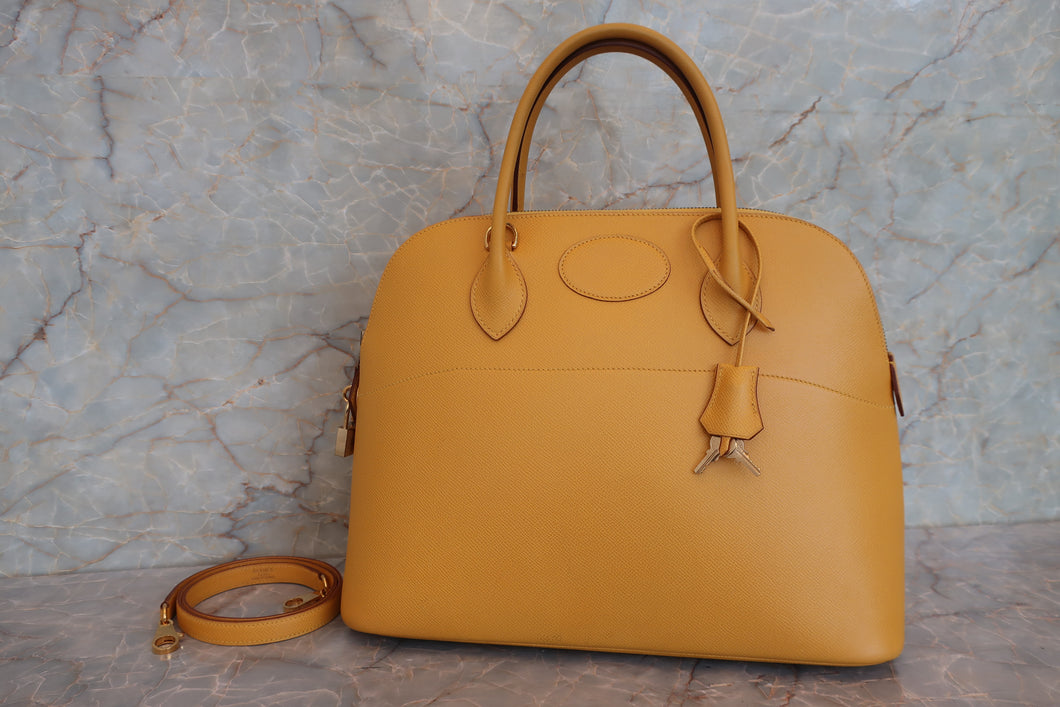 HERMES／エルメス ボリード35 クシュベル ジョーヌ 〇Z刻印 ショルダーバッグ 700080128