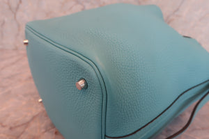 HERMES／エルメス ピコタンロックＭＭ トリヨンクレマンス ブルーアトール T刻印 ハンドバッグ 700090195