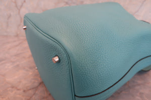 HERMES／エルメス ピコタンロックＭＭ トリヨンクレマンス ブルーアトール T刻印 ハンドバッグ 700090195